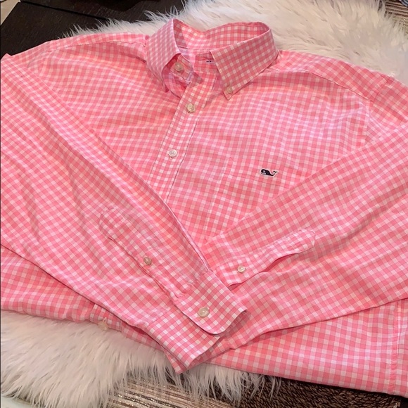 Vineyard Vines Other - Vineyard Vines Tucker Pink Gingham Shirt XL